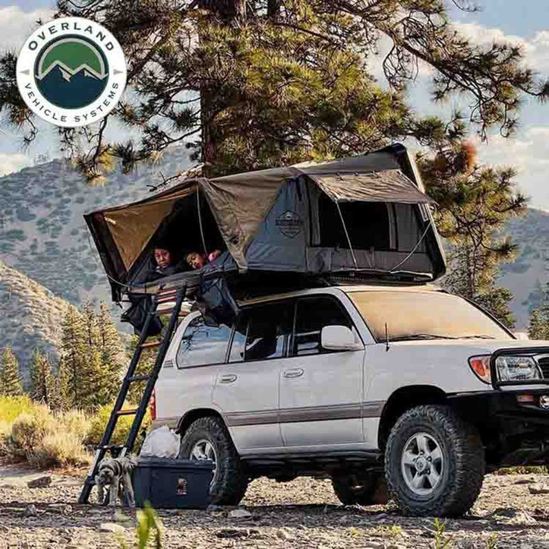 Load image into Gallery viewer, HD Bushveld II Cantilever Hard Shell Roof Top Tent Grey Body & Tan Rainfly