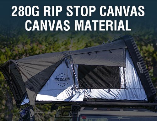 HD Bushveld II Cantilever Hard Shell Roof Top Tent Grey Body & Tan Rainfly