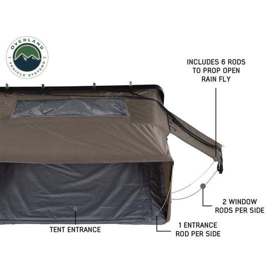 HD Bushveld II Cantilever Hard Shell Roof Top Tent Grey Body & Tan Rainfly