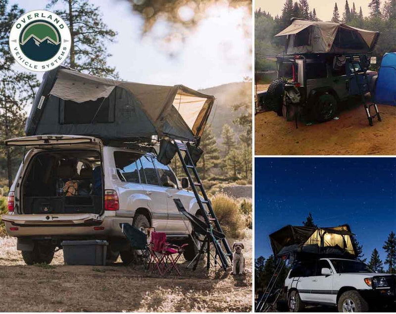 Load image into Gallery viewer, HD Bushveld II Cantilever Hard Shell Roof Top Tent Grey Body & Tan Rainfly