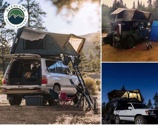 HD Bushveld II Cantilever Hard Shell Roof Top Tent Grey Body & Tan Rainfly