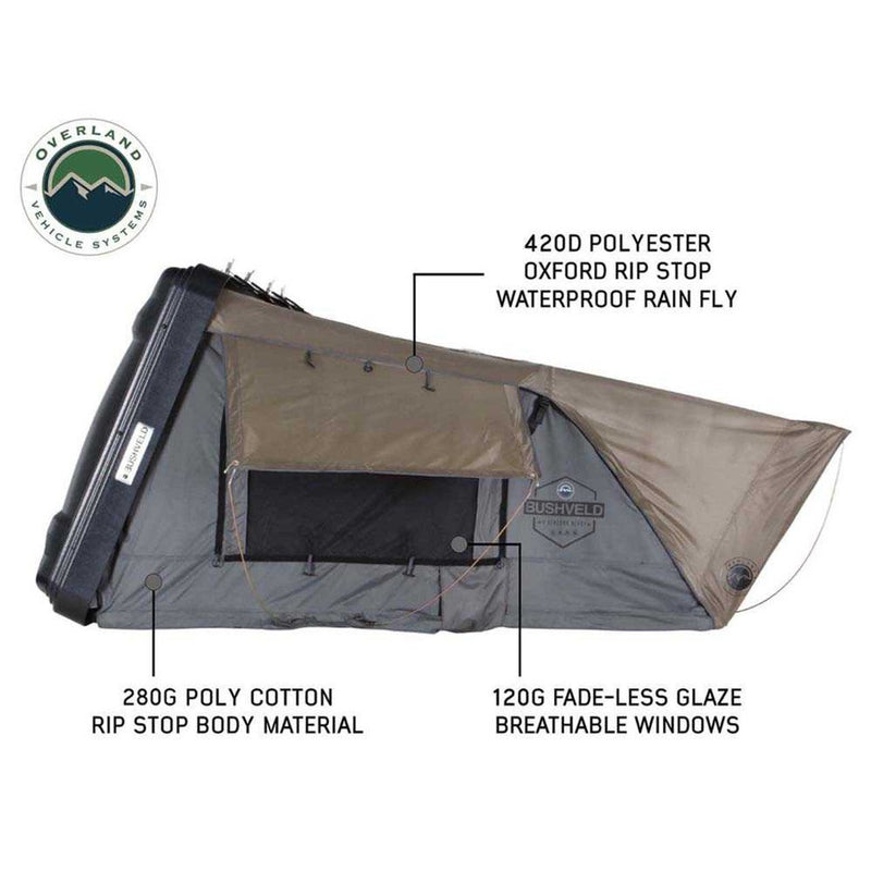 Load image into Gallery viewer, HD Bushveld II Cantilever Hard Shell Roof Top Tent Grey Body & Tan Rainfly