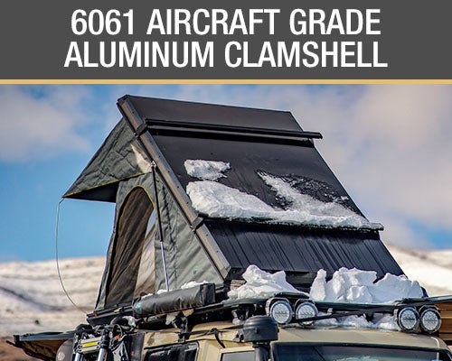 Load image into Gallery viewer, HD Mamba Clam Shell Aluminum Hard Shell Roof Top Tent, Grey Body & Green Trim