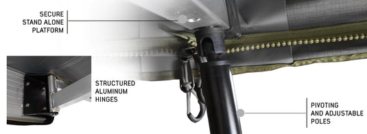HD Nomadic 180 Degree Awning with Bracket Kit for Mid - High Roofline Vans