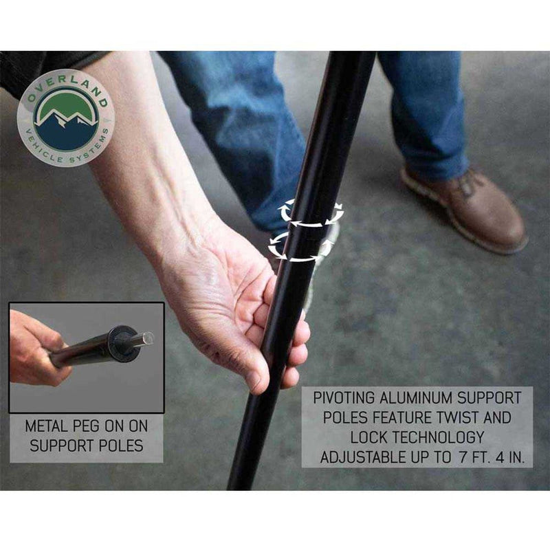 Load image into Gallery viewer, HD Nomadic 2.0 - 6.5' Awning - Grey Body, Green Trim & Black Travel Cover