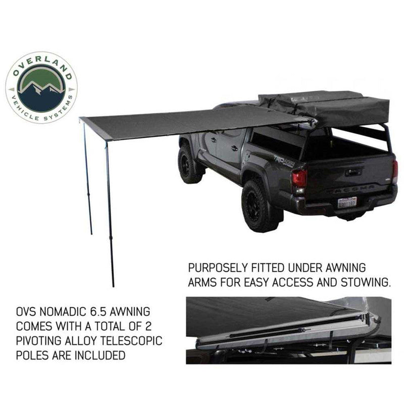 Load image into Gallery viewer, HD Nomadic 2.0 - 6.5' Awning - Grey Body, Green Trim & Black Travel Cover