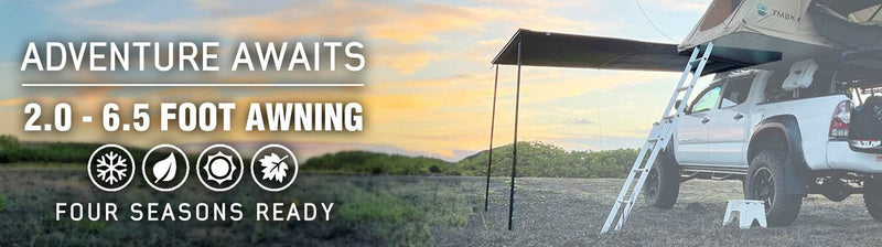 Load image into Gallery viewer, HD Nomadic 2.0 - 6.5' Awning - Grey Body, Green Trim & Black Travel Cover