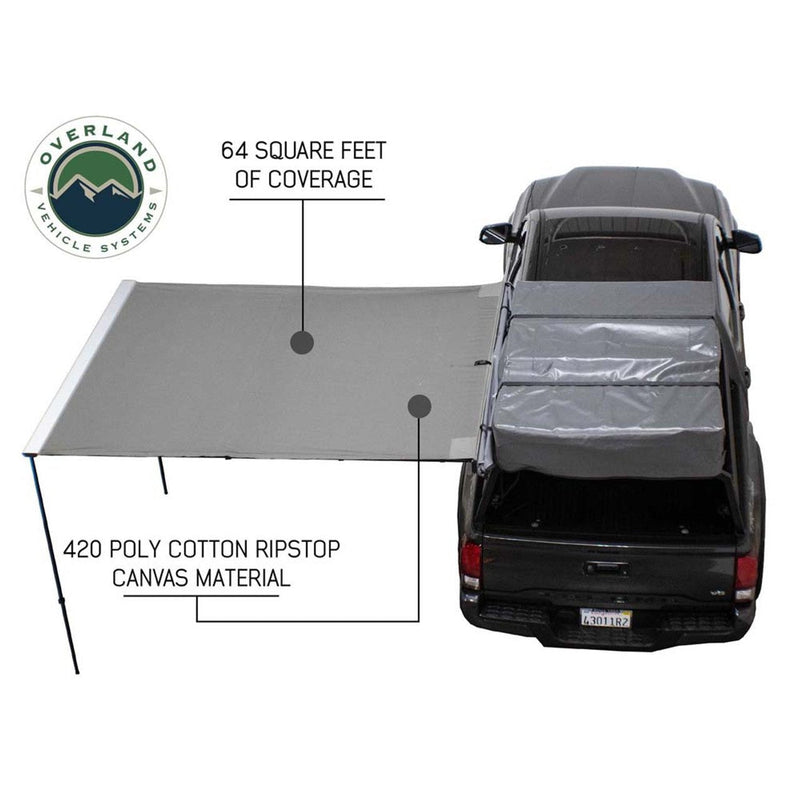 Load image into Gallery viewer, HD Nomadic 2.0 - 6.5' Awning - Grey Body, Green Trim & Black Travel Cover