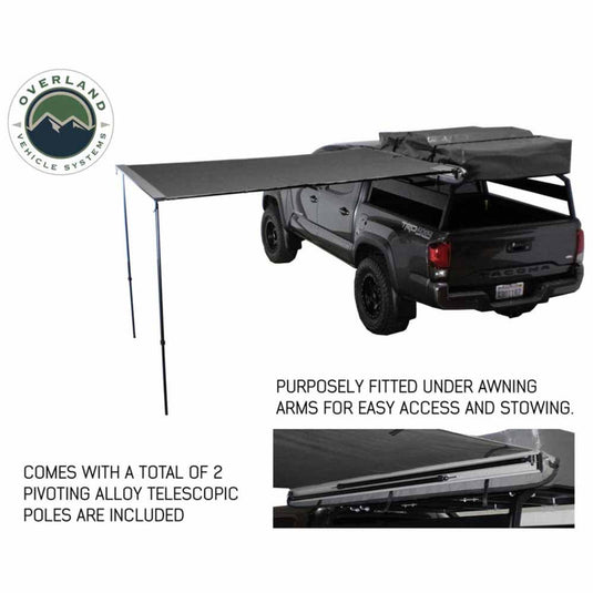 HD Nomadic 2.5 - 8.0' Awning - Grey Body, Green Trim & Black Travel Cover