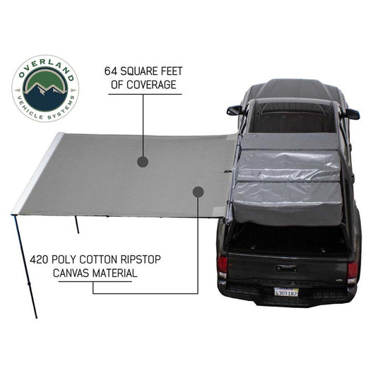 HD Nomadic 2.5 - 8.0' Awning - Grey Body, Green Trim & Black Travel Cover
