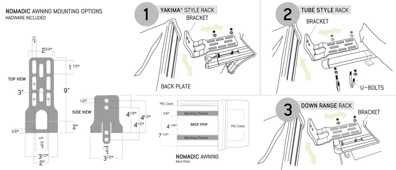 Load image into Gallery viewer, HD Nomadic 270 LT Awning & Wall 1, 2, & Mounting Brackets - Driver Side