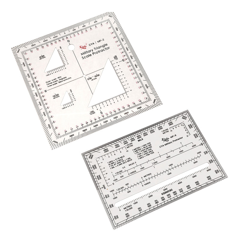 Load image into Gallery viewer, Military Map Protractor 2-Pack Set - Coordinate Scales for Map Reading and Navigation