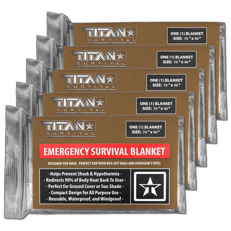Load image into Gallery viewer, XL Emergency Survival Blankets, 5-Pack