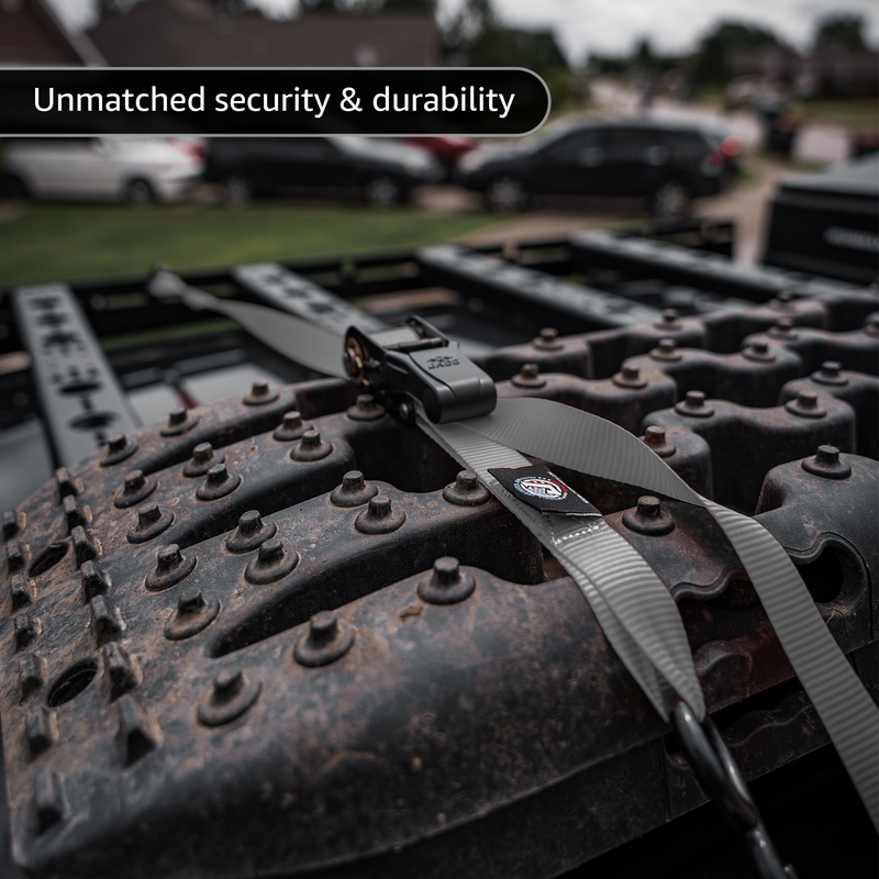 Load image into Gallery viewer, Tie Down Ratchet Straps (4 Pack) - 1 in x 15 ft | AAR Certified Break Strength (1,823 lbs) | Cargo Tie Down Set