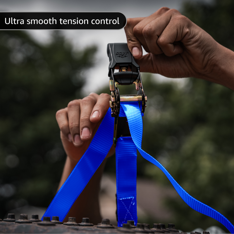 Load image into Gallery viewer, Tie Down Ratchet Straps (4 Pack) - 1 in x 15 ft | AAR Certified Break Strength (1,823 lbs) | Cargo Tie Down Set