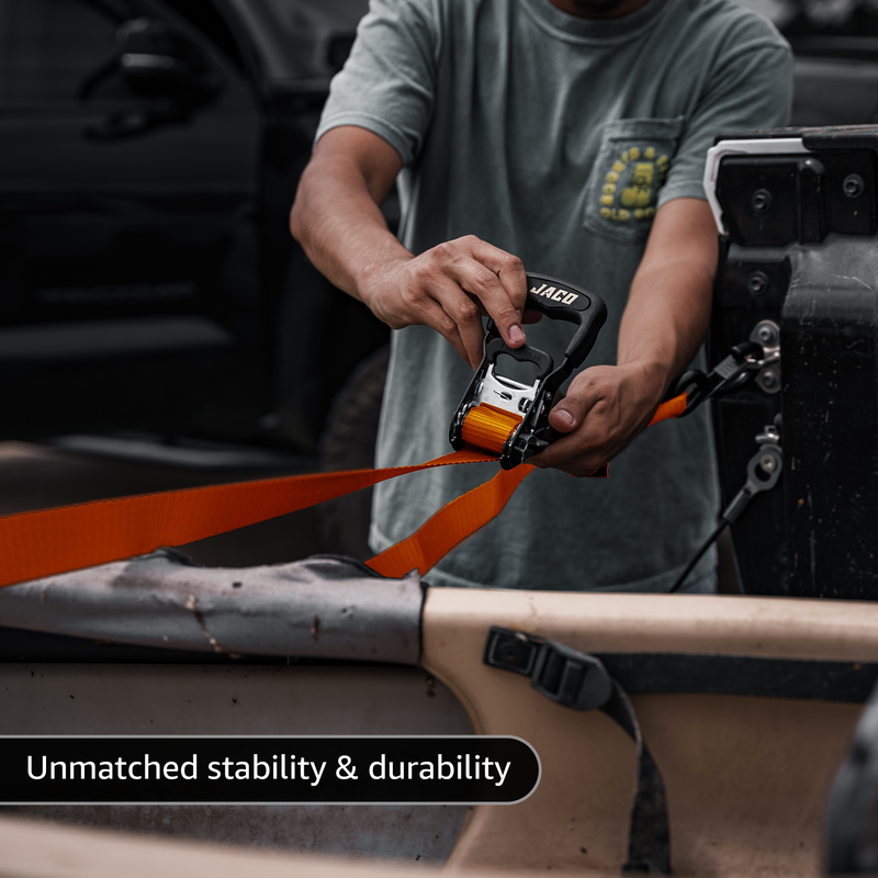 Load image into Gallery viewer, Heavy Duty Ratchet Tie Down Straps with Soft Loops (1.6" x 8 ft) | AAR Certified Break Strength (5,208 lbs)