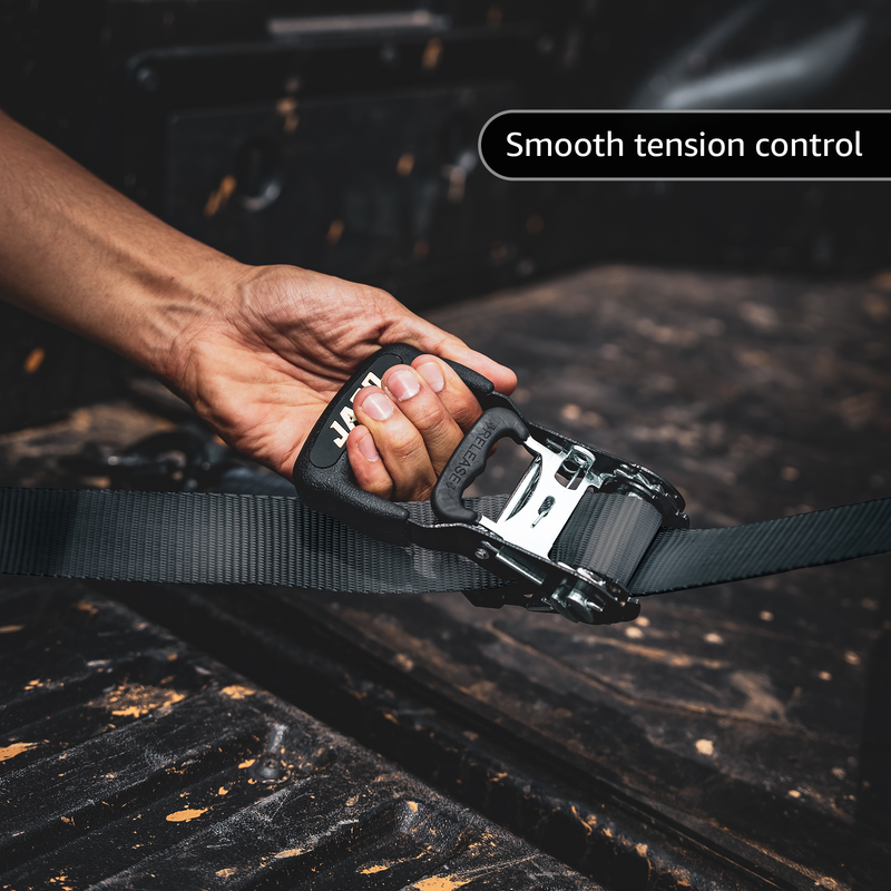 Load image into Gallery viewer, Heavy Duty Ratchet Tie Down Straps with Soft Loops (1.6" x 8 ft) | AAR Certified Break Strength (5,208 lbs)