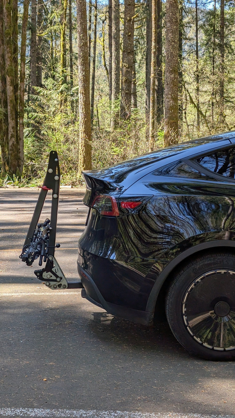 Load image into Gallery viewer, Lolo Racks 4 Bike Rack Optimized for EVs with Foot Activated Tilt and Folding Mast