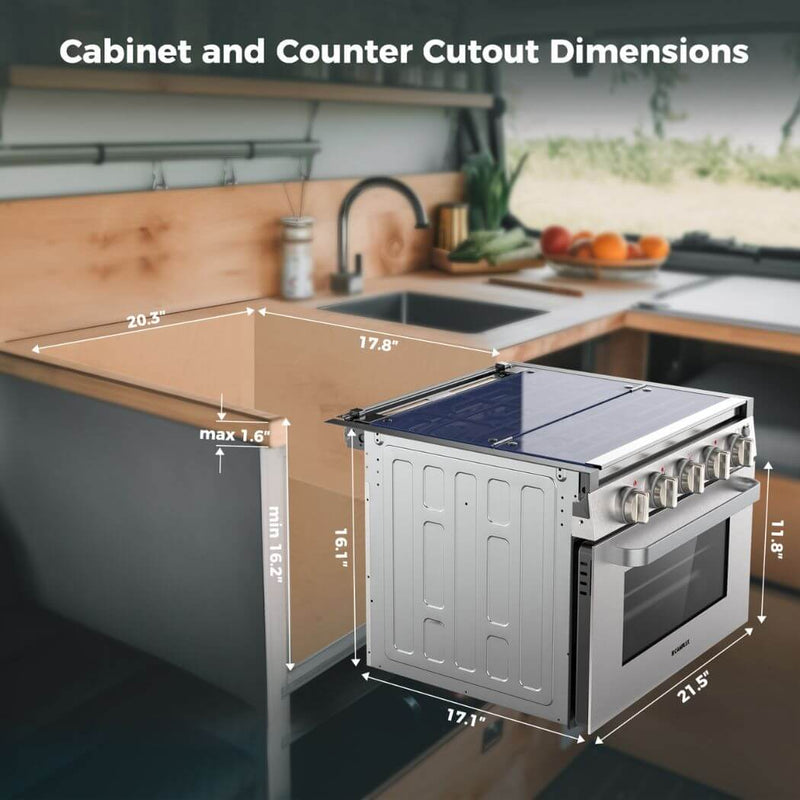 Load image into Gallery viewer, Camplux 17" RV Oven W/3 Burners Cooktop