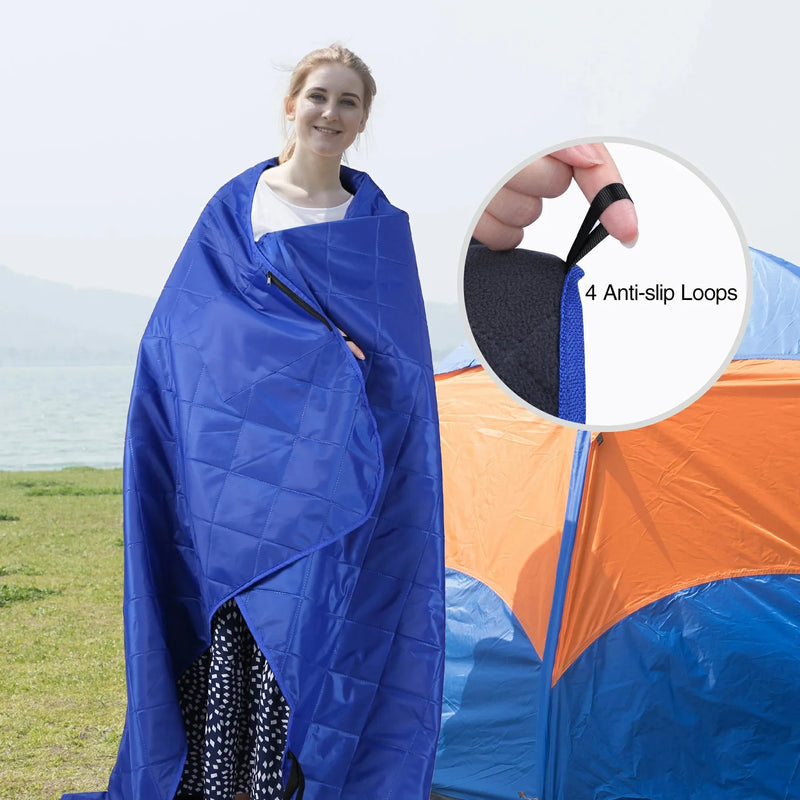Load image into Gallery viewer, Outdoor Waterproof Blanket with Warm Fleece