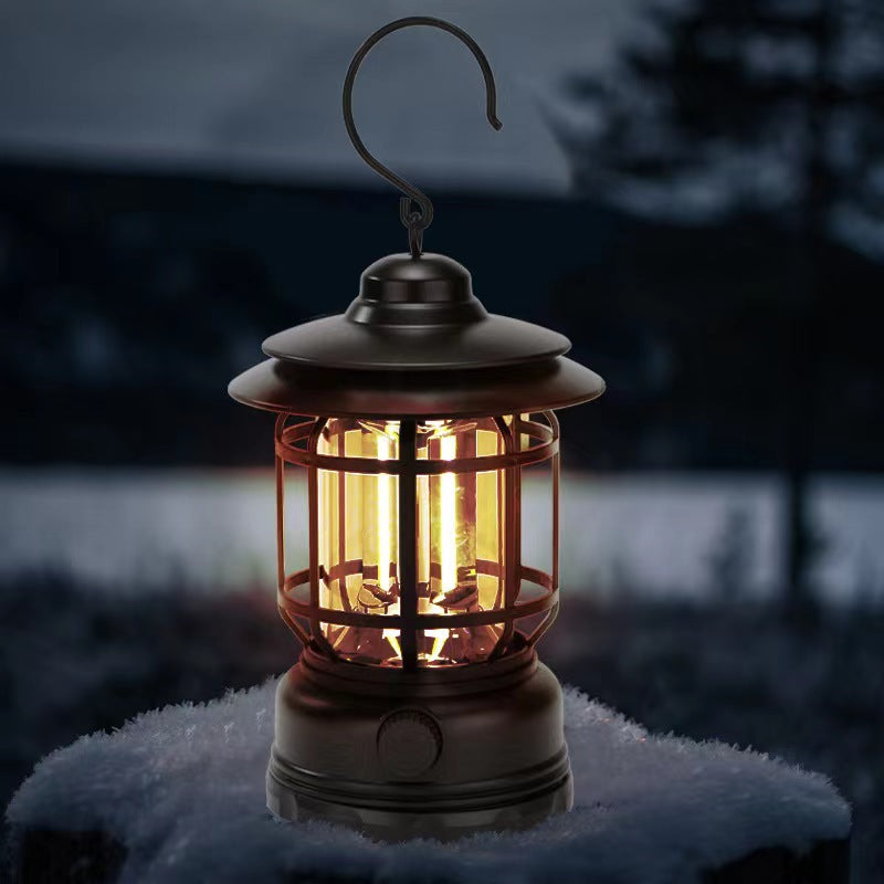 Load image into Gallery viewer, Portable Camping Lamp Rechargeable Retro Horselight Outdoor Multi-Functional Camping Tent Lamp Portable Lamp Stepless Dimming
