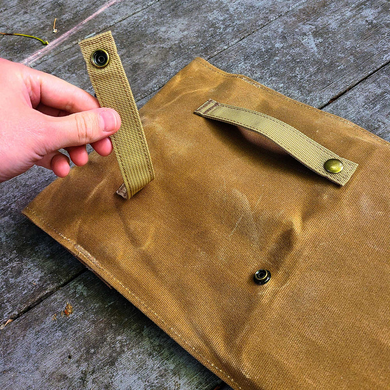 Load image into Gallery viewer, BattlBox Bushcraft Swivel Grill Set w/ Waxed Canvas Carrying Case
