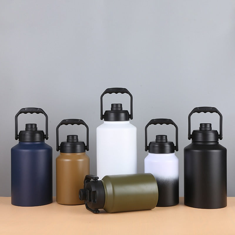 Load image into Gallery viewer, Double Wall Half Gallon Insulated Water Bottle Jug 64oz 128oz Stainless Steel Sports Water Flask with Handle
