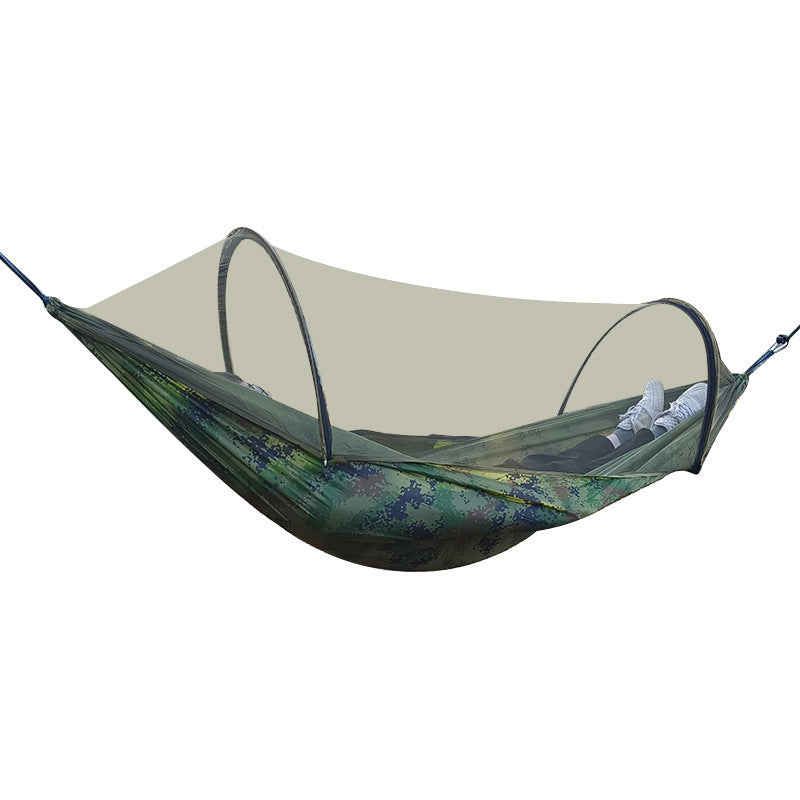 Load image into Gallery viewer, Automatic Quick Opening Mosquito Net Hammock Outdoor Camping Pole Mosquito Net Hammock Anti Roll Nylon Hammock
