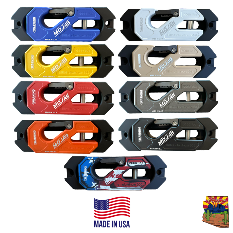 Load image into Gallery viewer, Side By Side / UTV Aluminum Recessed Winch Shackle with Fairlead Kit, closed latch (LIFE TIME WARRANTY*)
