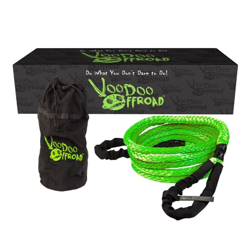 Load image into Gallery viewer, Voodoo Offroad 2.0 Santeria Series 3/4in x 20 ft Kinetic Recovery Rope with Rope Bag - Green
