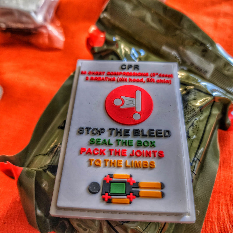 Load image into Gallery viewer, Storage Pocket Patch:  &quot;Stop Bleed&quot; and &quot;CPR&quot; Quick Reference
