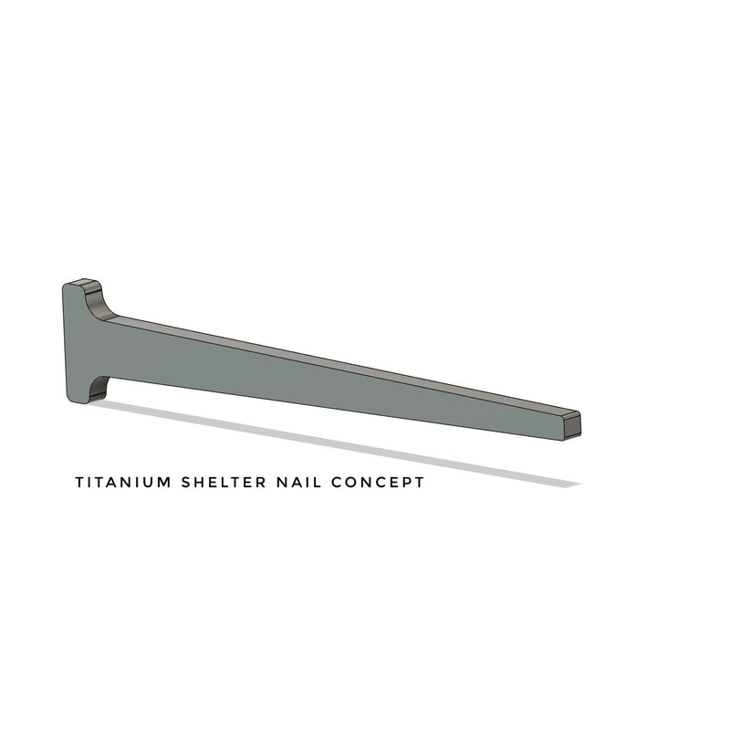 Load image into Gallery viewer, Shelter Nail - Titanium &amp; Steel Wrought Hammering Spike for Trail and Utility Tasks
