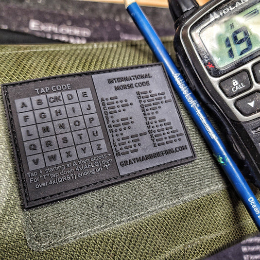 Storage Pocket Patch: Morse and Tap Code