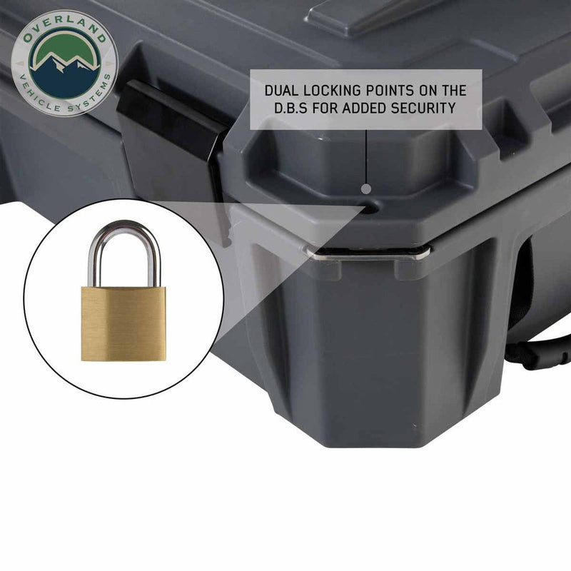 Load image into Gallery viewer, D.B.S.  - Dark Grey 117 QT Dry Box with Wheels, Drain, and Bottle Opener
