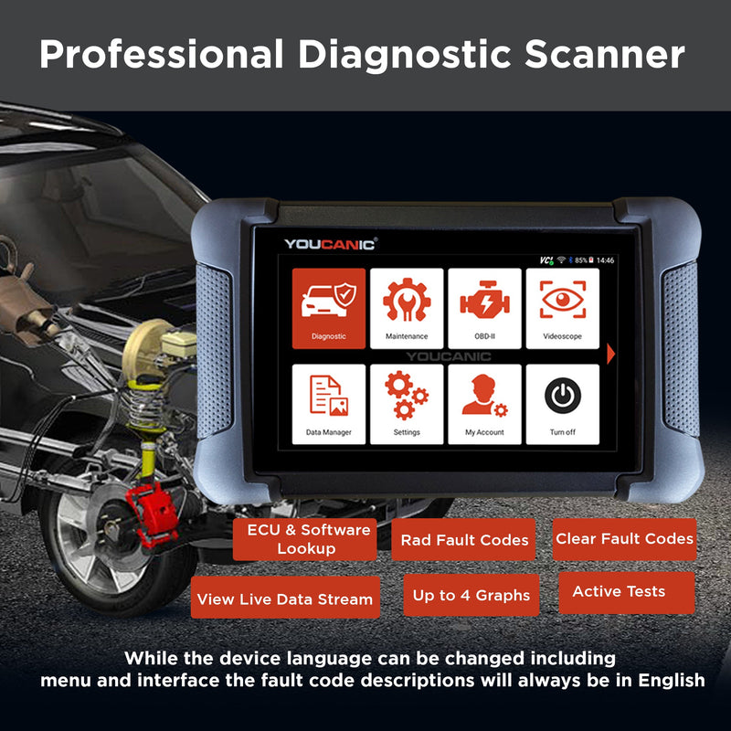 Load image into Gallery viewer, YOUCANIC UCAN-II-C Pro OBD2 Scanner – Full-System Diagnostics, Bi-Directional Control, Coding, Special Functions &amp; Free Lifetime Updates
