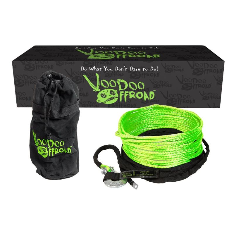 Load image into Gallery viewer, Voodoo Offroad 2.0 Santeria Series 1/4in x 50 ft Winch Line for UTV - Green
