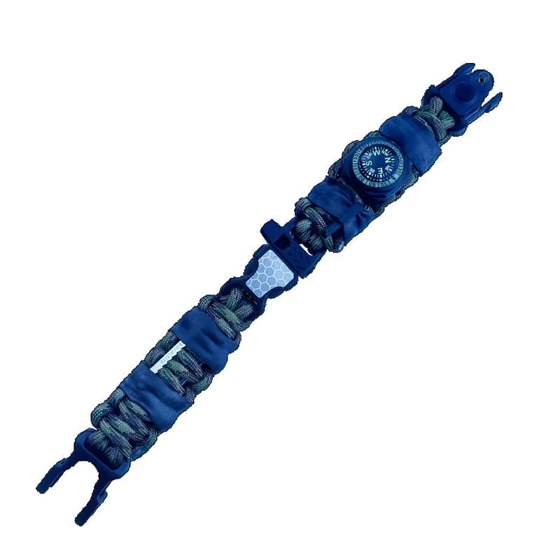 Load image into Gallery viewer, EDC Prepper - Paracord Bracelet Urban Tool Kit Equipped w/ LED Light, fire starter, blade, compass.
