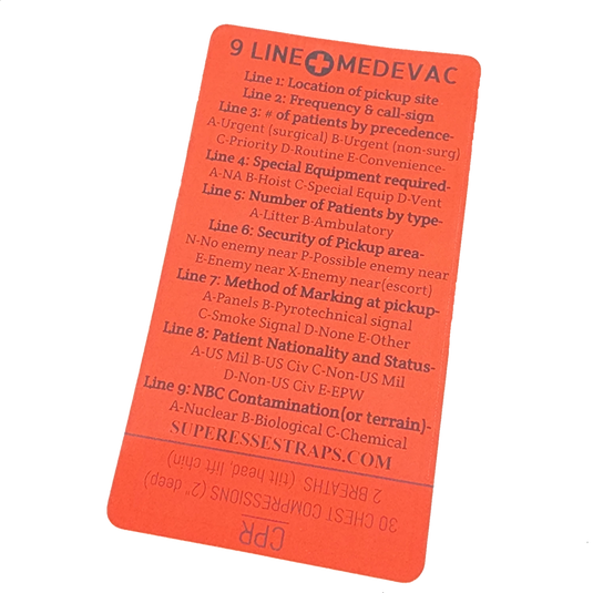 9 Line MedEvac Decal - U.S. Military Truncated Medical Evacuation Reference Sticker & CPR