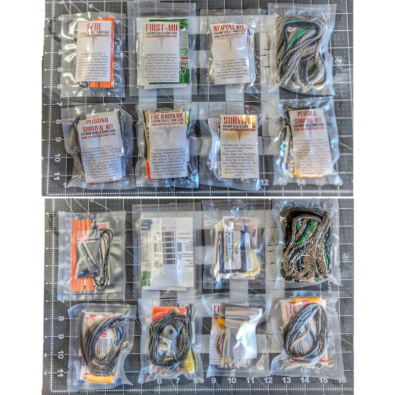 Load image into Gallery viewer, Shim Personal Survival Cards - Wallet Size Vacuum Sealed Survival Packets
