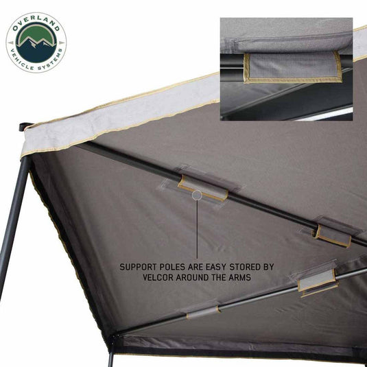 HD Nomadic 270 LTE Awning - Driver Side - Dark Gray with Black Travel Cover Universal