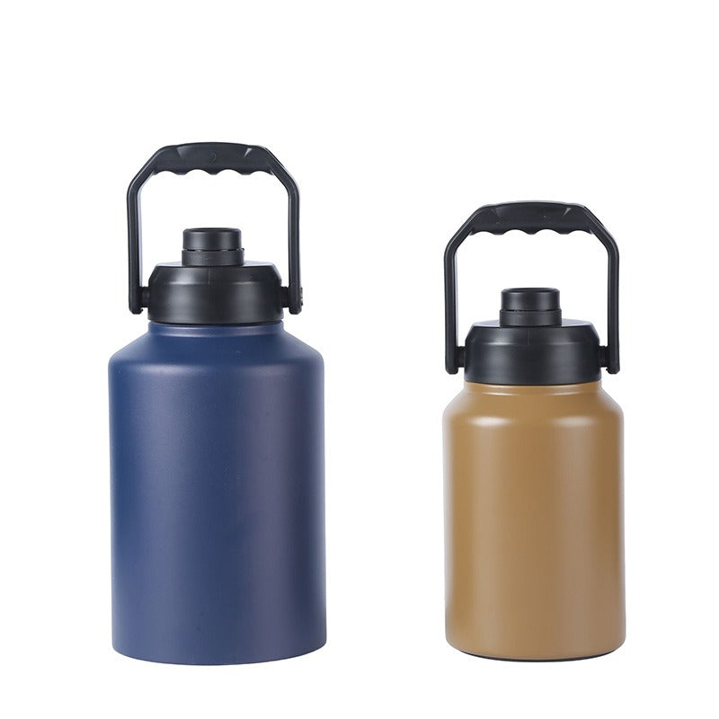 Load image into Gallery viewer, Double Wall Half Gallon Insulated Water Bottle Jug 64oz 128oz Stainless Steel Sports Water Flask with Handle
