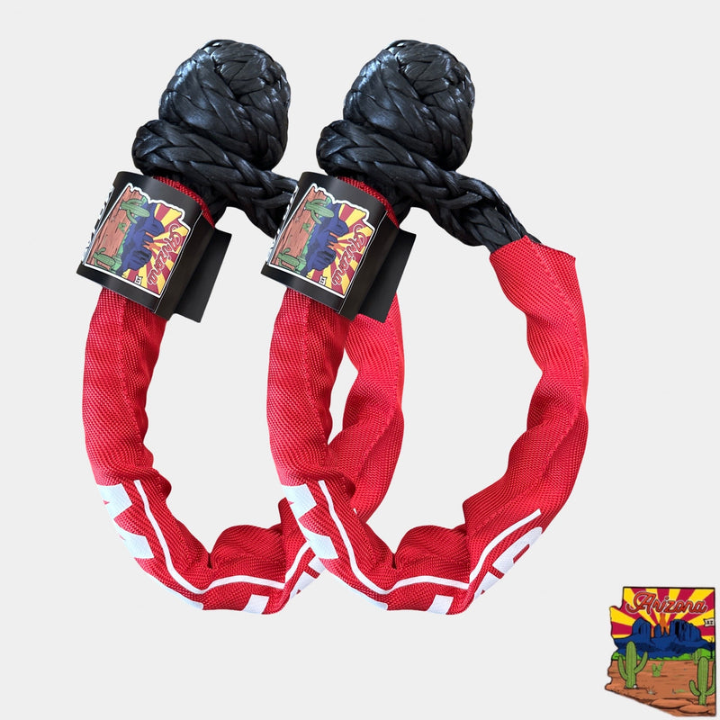 Load image into Gallery viewer, Limited Edition 1/2&#39;&#39; x 24&#39;&#39; Black Soft shackle with Red Sleeve (Lifetime Warranty)
