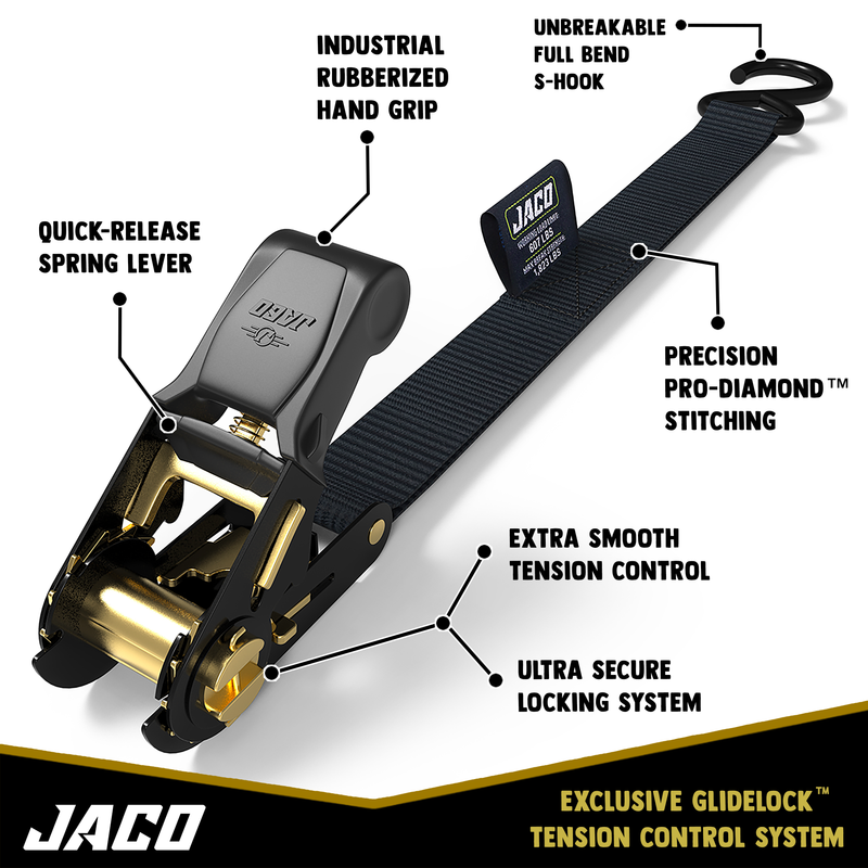 Load image into Gallery viewer, Tie Down Ratchet Straps (4 Pack) - 1 in x 15 ft | AAR Certified Break Strength (1,823 lbs) | Cargo Tie Down Set
