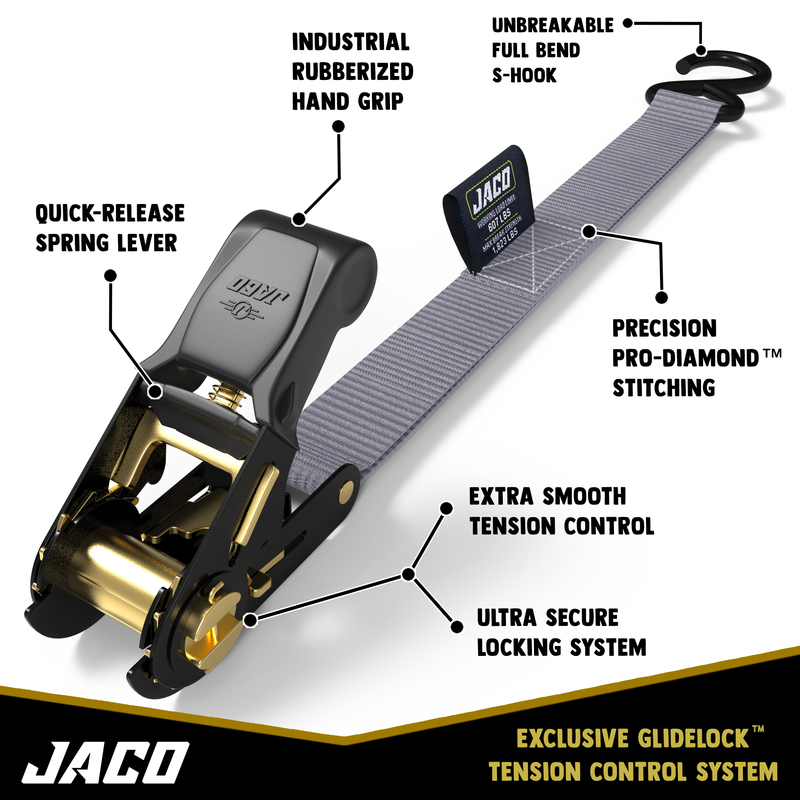 Load image into Gallery viewer, Tie Down Ratchet Straps (4 Pack) - 1 in x 15 ft | AAR Certified Break Strength (1,823 lbs) | Cargo Tie Down Set
