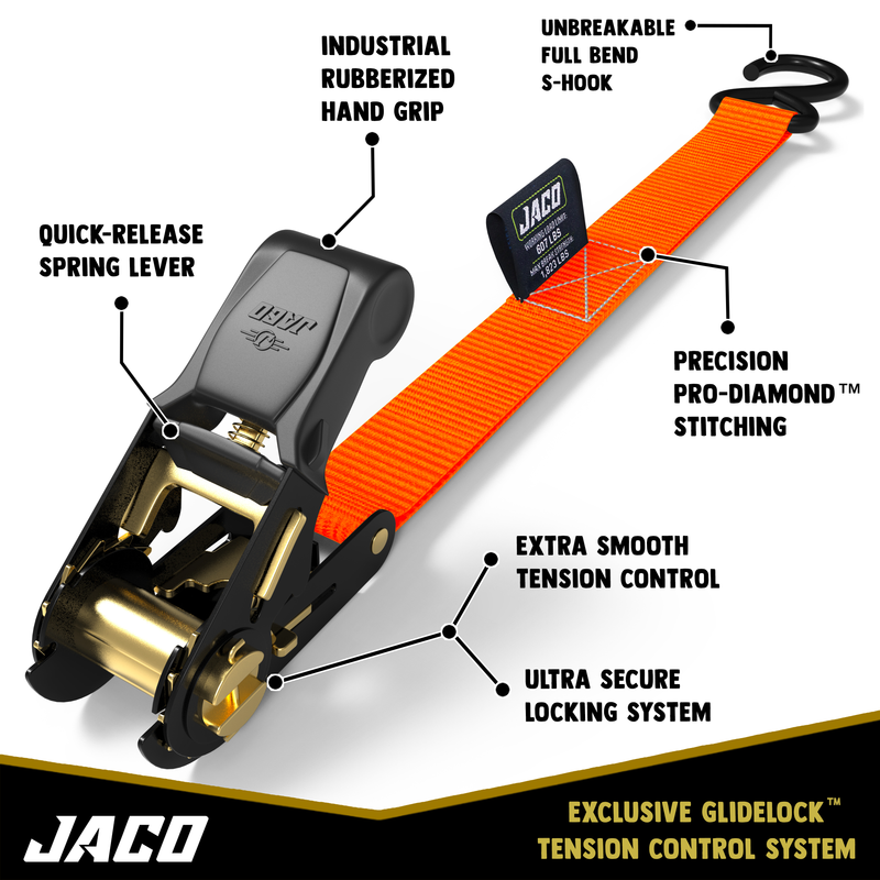 Load image into Gallery viewer, Tie Down Ratchet Straps (4 Pack) - 1 in x 15 ft | AAR Certified Break Strength (1,823 lbs) | Cargo Tie Down Set
