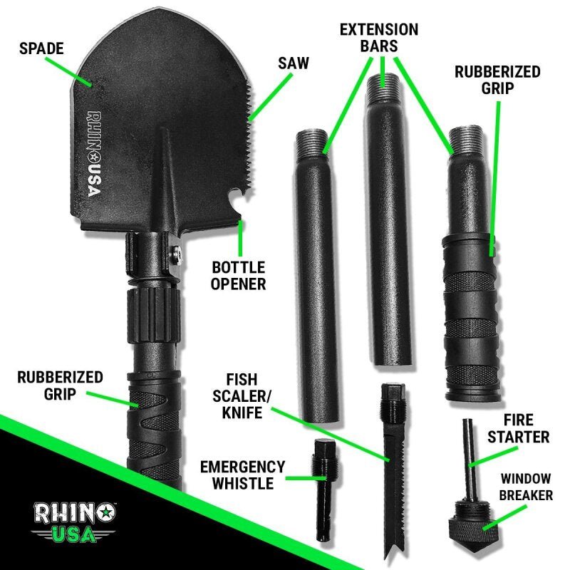 Load image into Gallery viewer, Rhino USA Ultimate Survival Shovel
