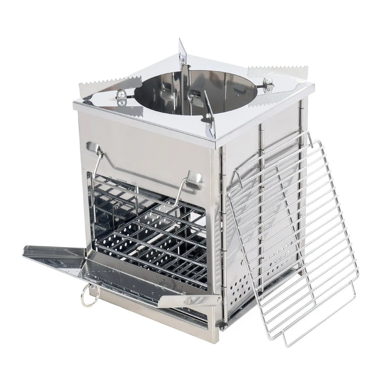 Load image into Gallery viewer, Wood Burning Camping Stove Folding with Pot Stand
