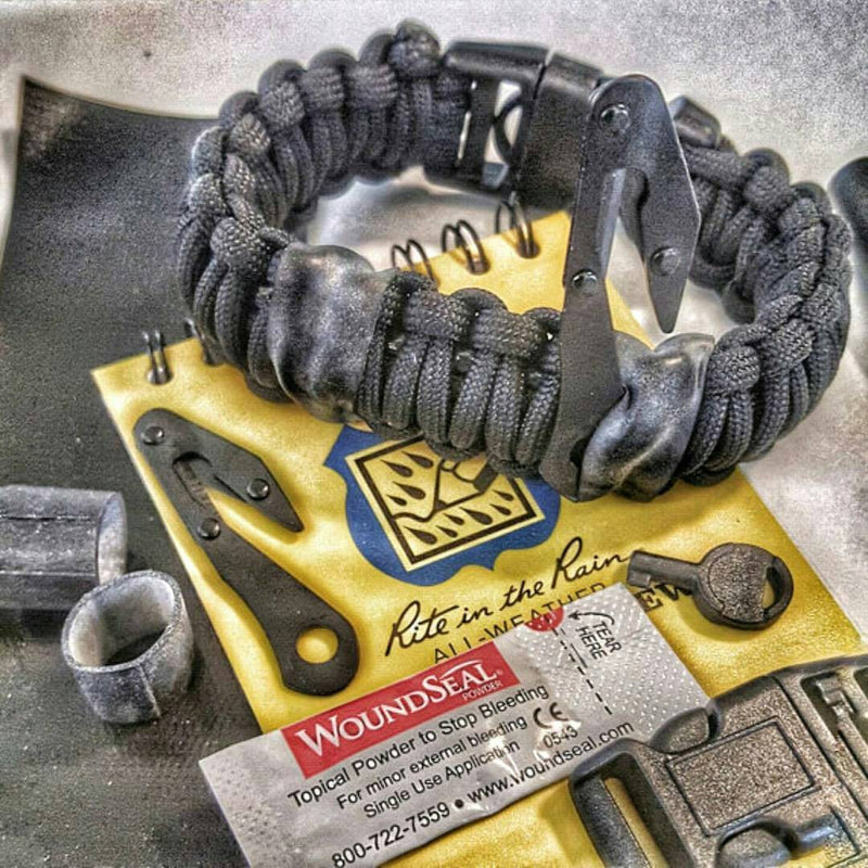 Load image into Gallery viewer, First Responder Strap - Police LEO backup duty gear w/ light, cuff key, seatbelt cutter, compass.
