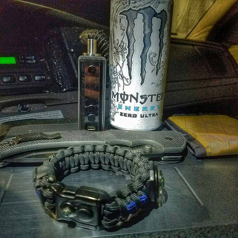 Load image into Gallery viewer, First Responder Strap - Police LEO backup duty gear w/ light, cuff key, seatbelt cutter, compass.
