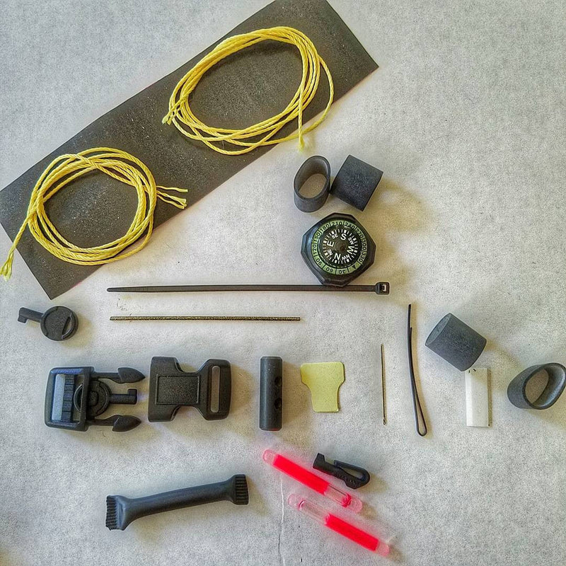 Load image into Gallery viewer, The Escape Evade Pathfinder: Military &amp; Tactical Strap w/ SERE kit, Compass, Kevlar Saw, Cuff Key.
